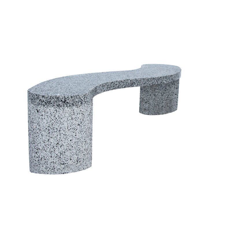 Stylized Curved Outdoor Stone Bench 