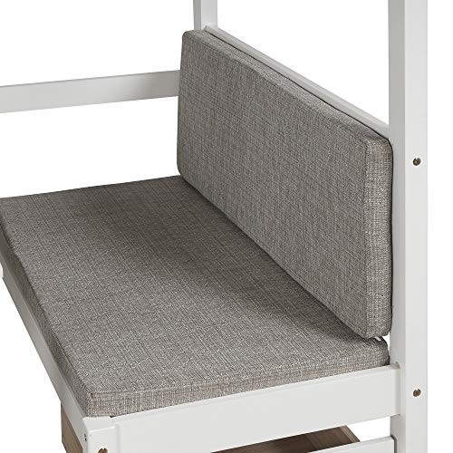 surgicalonline Bed, Bunk Beds for Kids, Solid Wood Twin Triple Bunk Beds / Loft Bed for Kids/Adults, No Box Spring Needed, White