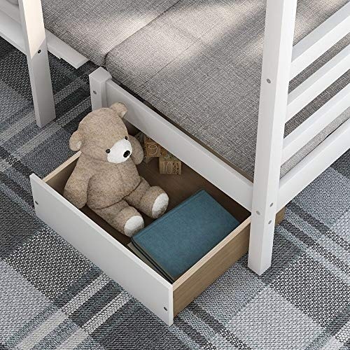 surgicalonline Bed, Bunk Beds for Kids, Solid Wood Twin Triple Bunk Beds / Loft Bed for Kids/Adults, No Box Spring Needed, White