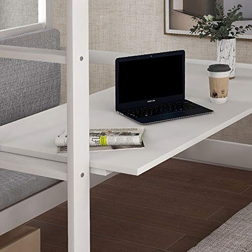 surgicalonline Bed, Bunk Beds for Kids, Solid Wood Twin Triple Bunk Beds / Loft Bed for Kids/Adults, No Box Spring Needed, White