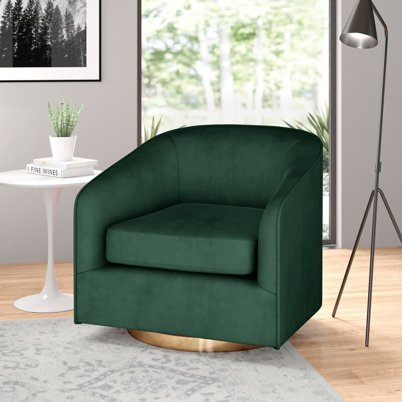 Swivel Green Velvet Chair