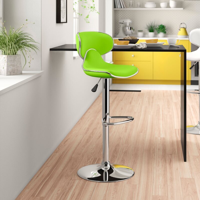 Swivel lime green bar stool