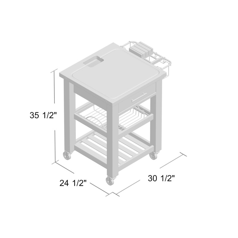 Sydney 30.5'' Wide Rolling Kitchen Cart