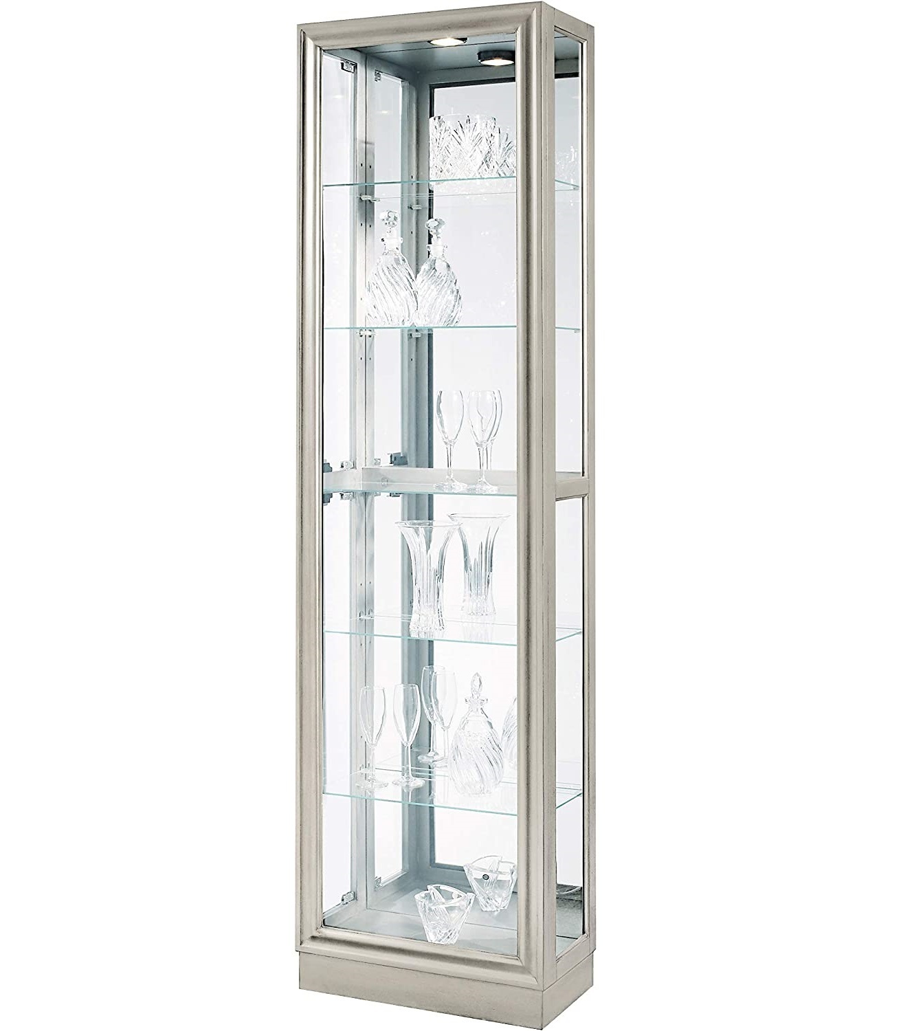 Tall and Narrow Silver Curio Cabinet