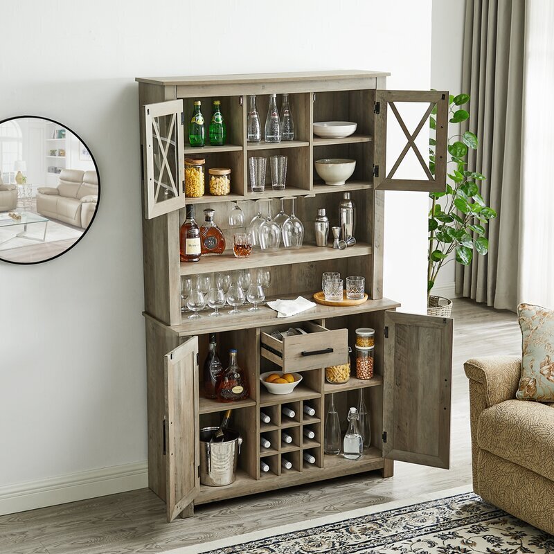 Tall narrow deals liquor cabinet