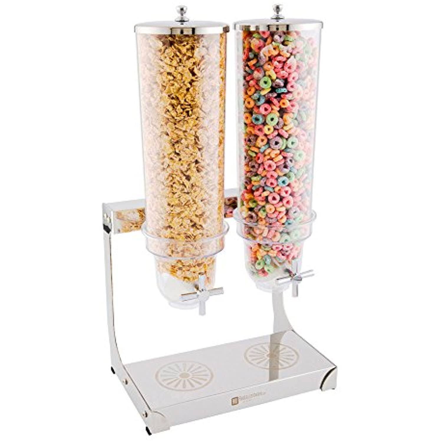 Tall glass cereal dispenser