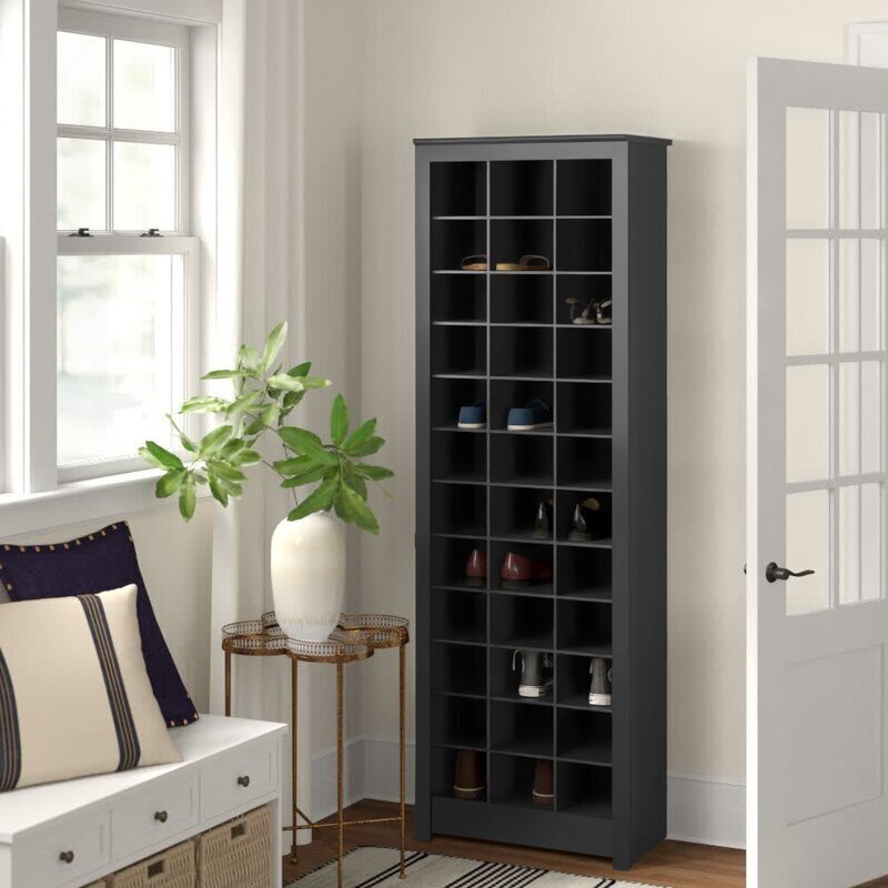 A classy tall shoe cabinet to fit small entryways - IKEA Hackers