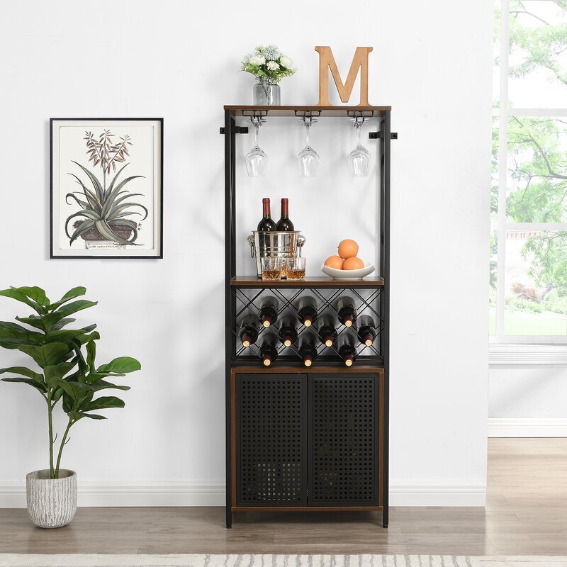 Tall Wine Cabinet with Doors