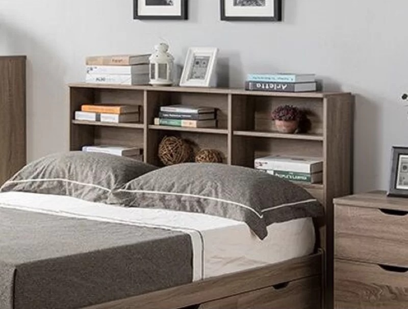 Taupe Full Size Bookcase Headboard
