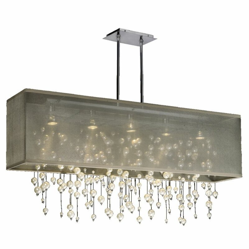 Rectangular drum deals shade chandelier