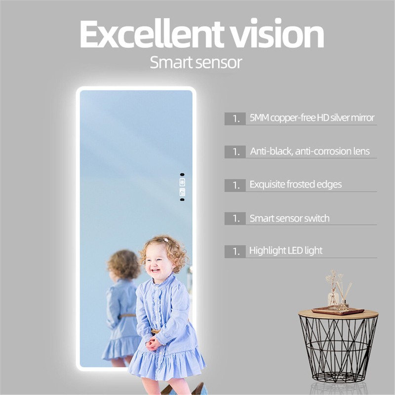 Taz Frameless Lighted Full Length Mirror