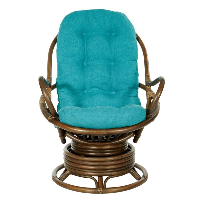 Teal Woven Rocking Papasan Chair