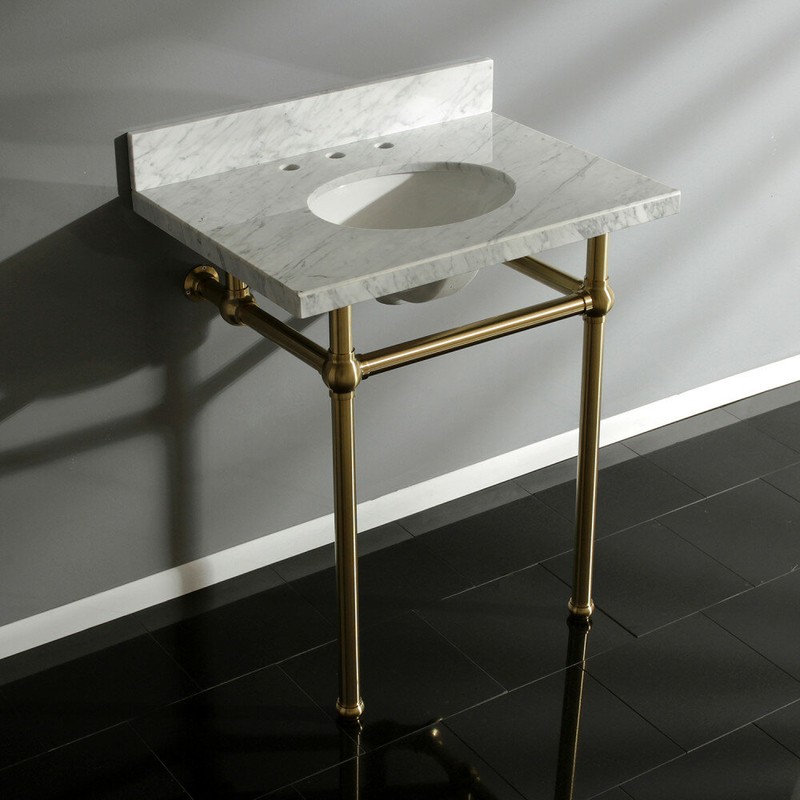 Templeton 33.25" Tall Rectangular Console Bathroom Sink with Overflow
