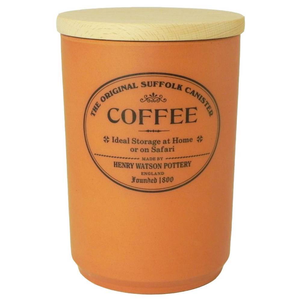 Terracotta ceramic coffee canister