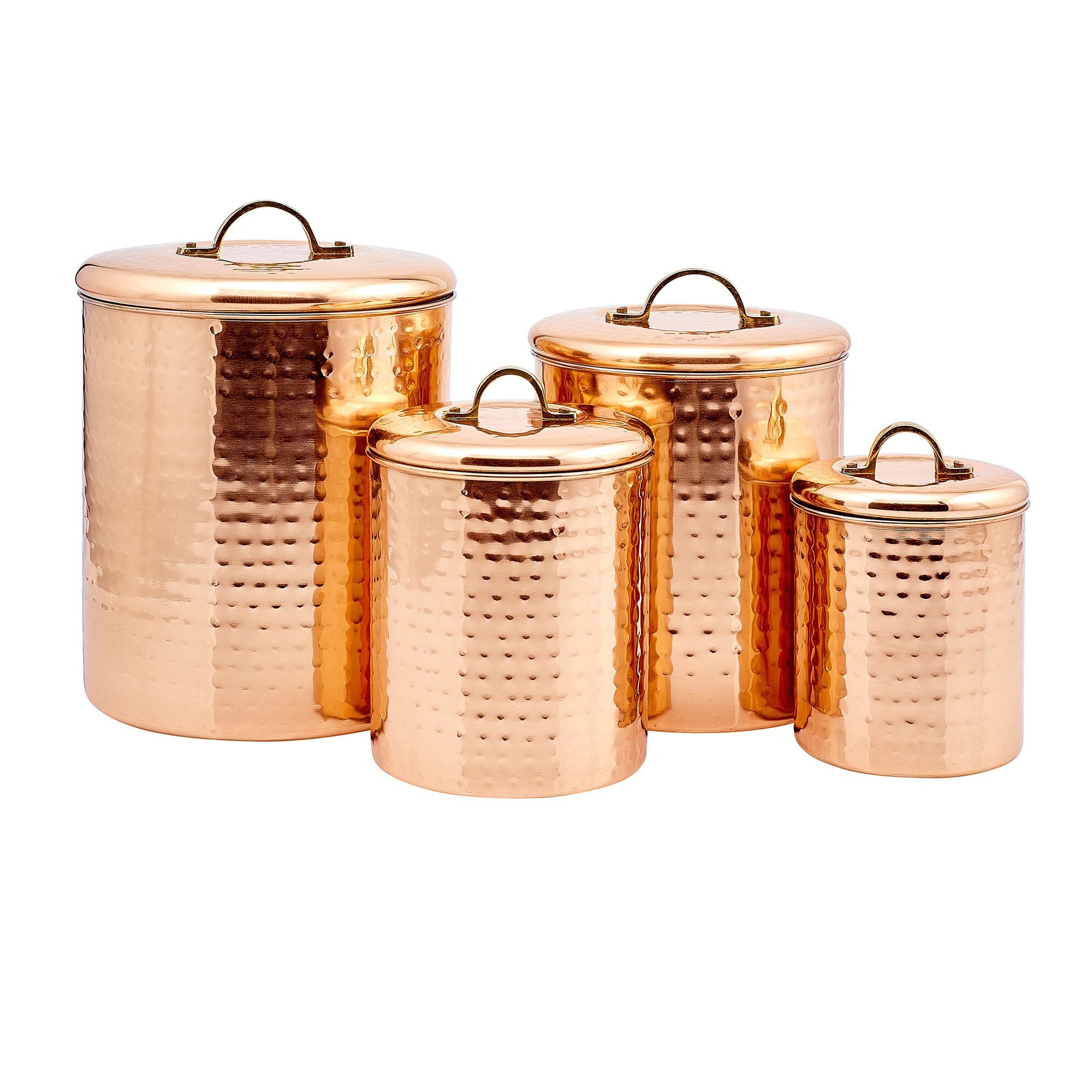 Textured Copper Canister Set x4 Piece 