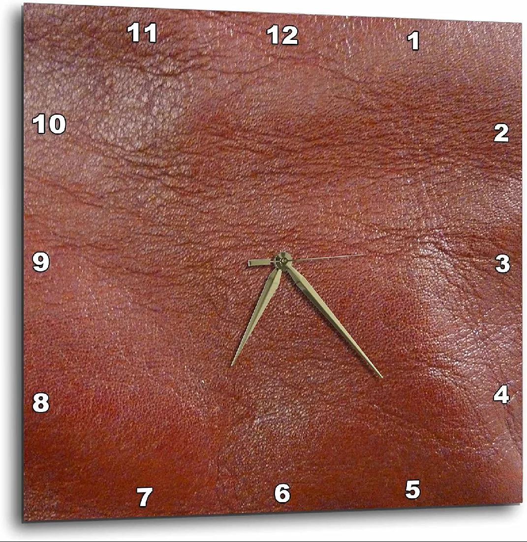 Textured Genuine Leather Clock, Wall Hanging