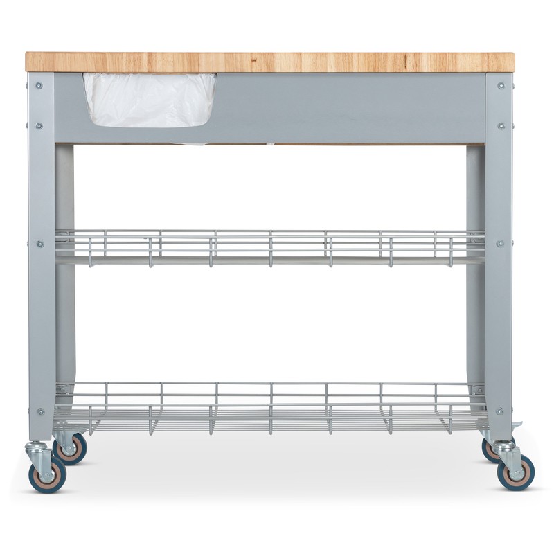 Thielsen 38'' Wide Rolling Kitchen Cart with Solid Wood Top