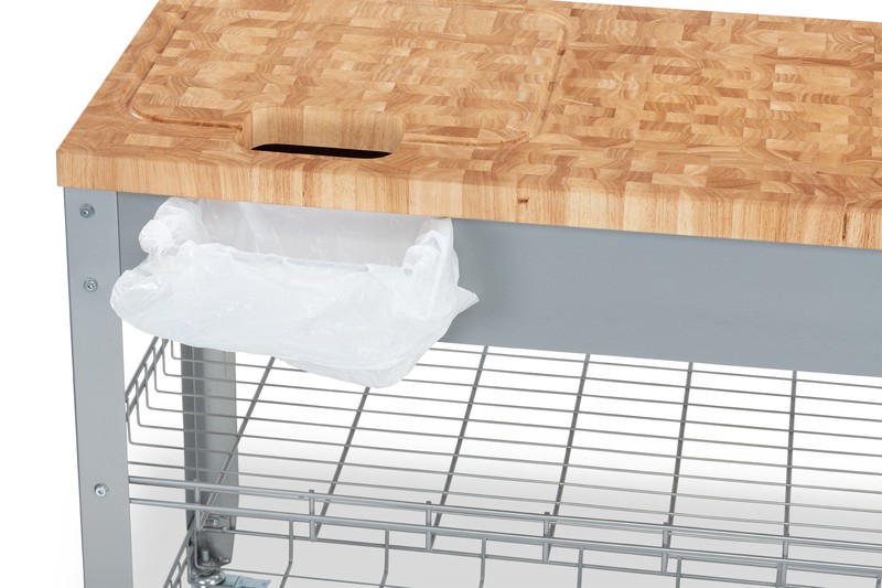 Thielsen 38'' Wide Rolling Kitchen Cart with Solid Wood Top