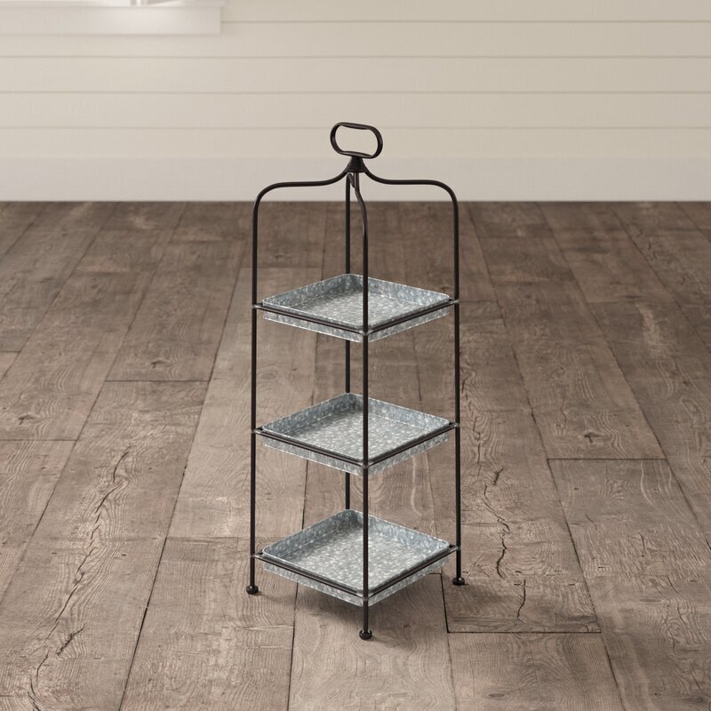 Three tiered metal plant stand