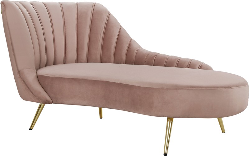 Tiberius Velvet Left-Arm Chaise Lounge