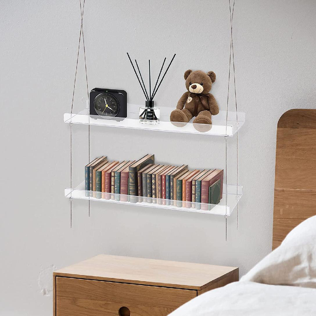 Tiered acrylic bookshelves