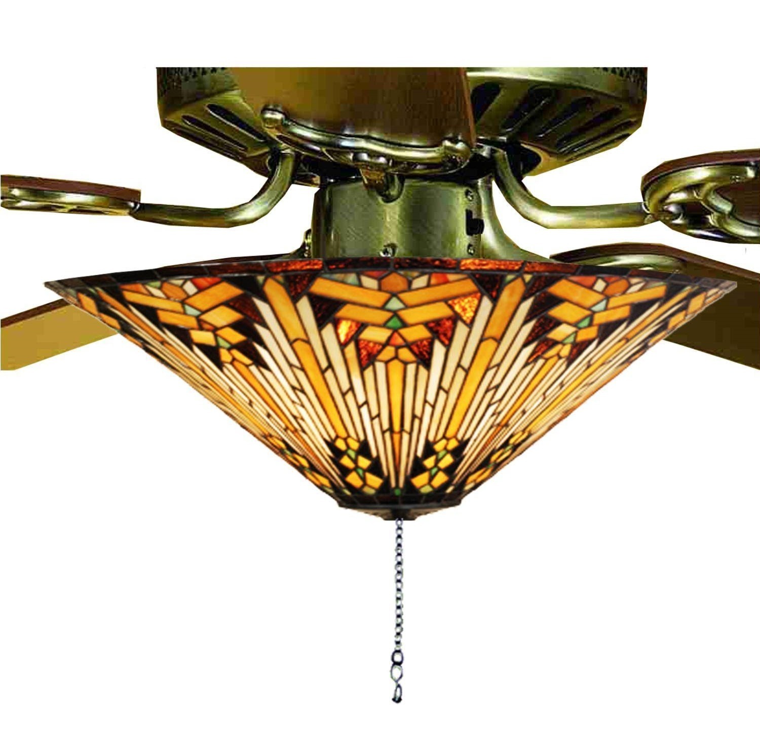 Tiffany crystal ceiling fan light kit