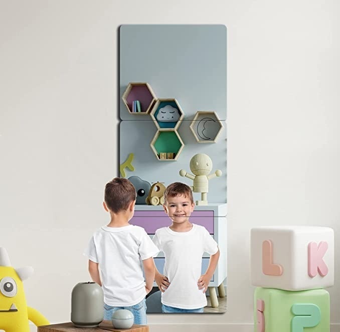 Tile Style Mirror for Kids Room