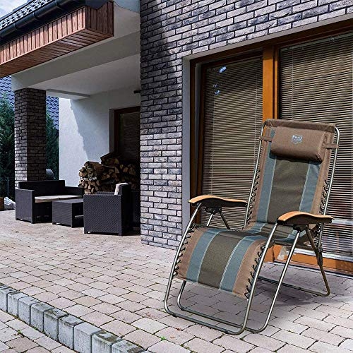 Timber Ridge Zero Gravity Chair Oversized Recliner Padded Folding Patio Lounge Chair 350lbs Capacity Adjustable Lawn Chair with Cup Holder, Headrest, for Outdoor, Camping, Patio, Lawn
