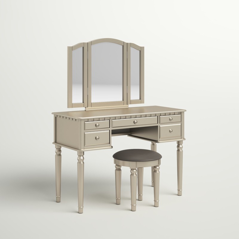 Torrance 43'' Wide Vanity Set with Stool and Mirror