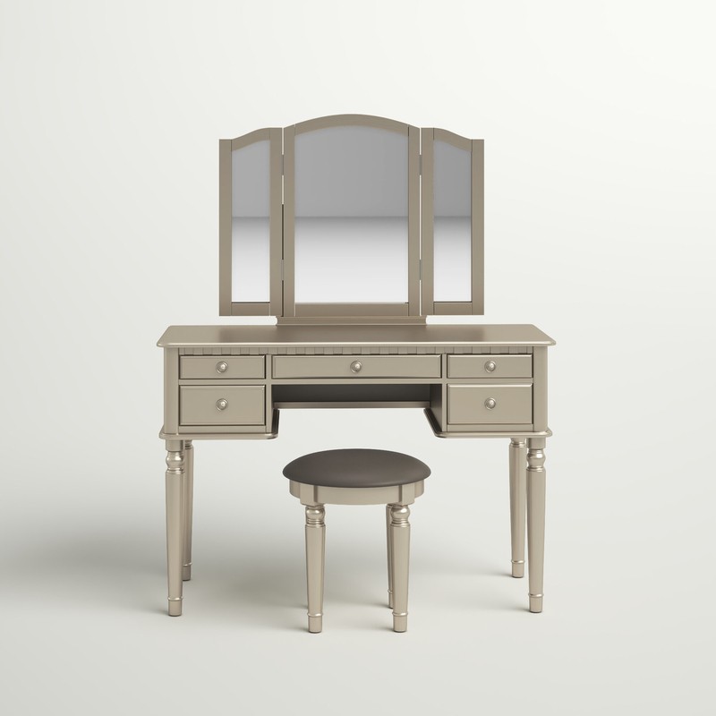 Torrance 43'' Wide Vanity Set with Stool and Mirror