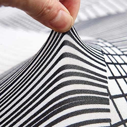 TOYOUN Stretch Sofa Cover 1 Piece Couch Cover Sofa Slipcover for 3 Cushion Couch Geometric Printed Form Fit Furniture Protector for Living Room Pets L Sectional Sofa Covers Corner Sofa Slipcover White