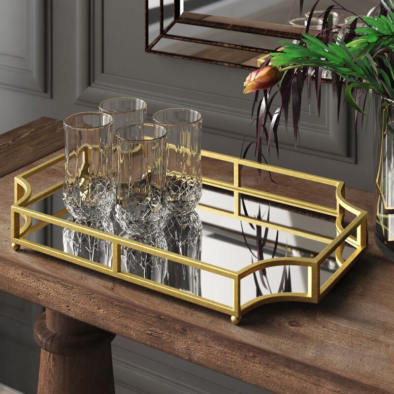 Traditional and Artistic Large Mirrored Tray