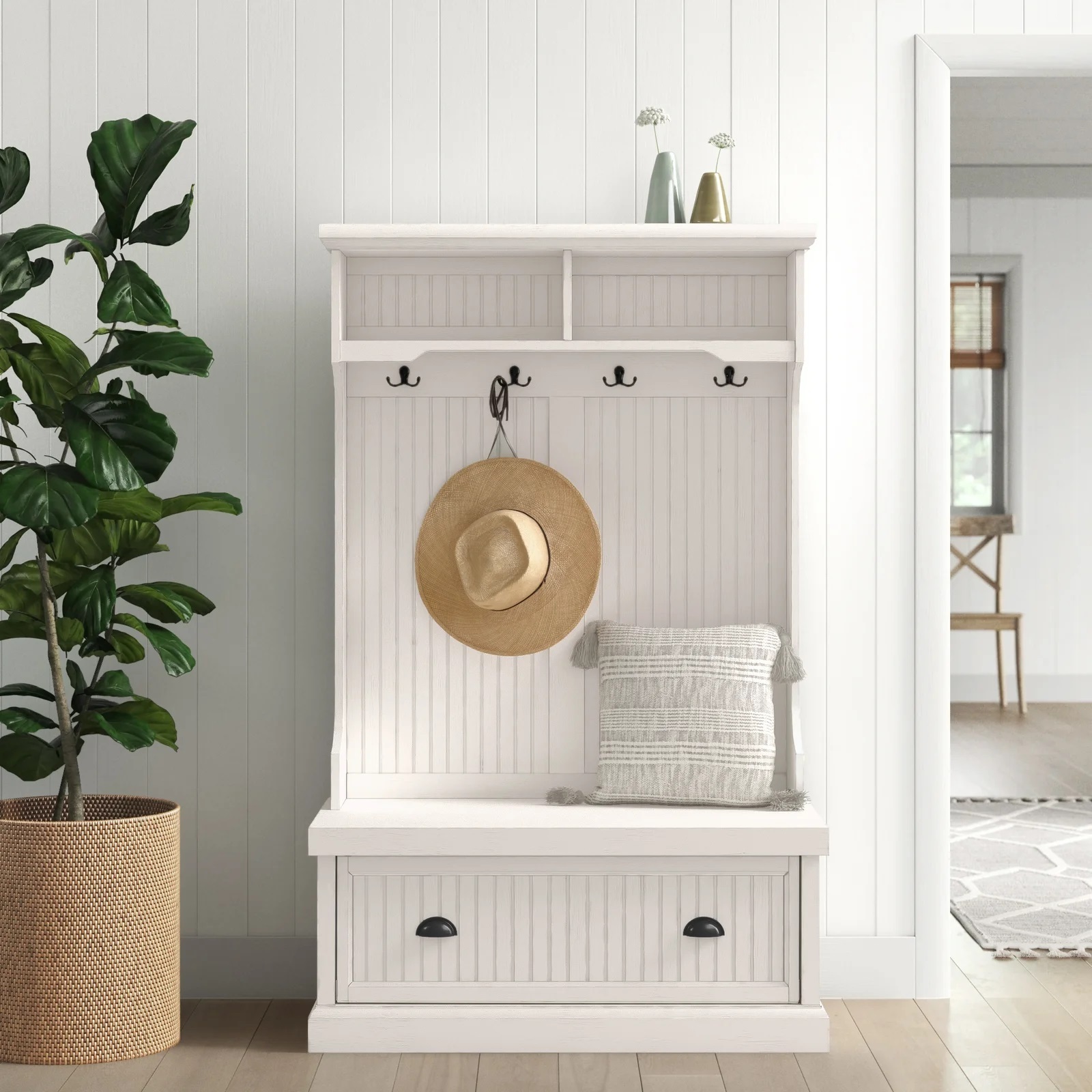 Entryway Coat Rack With Bench - Foter