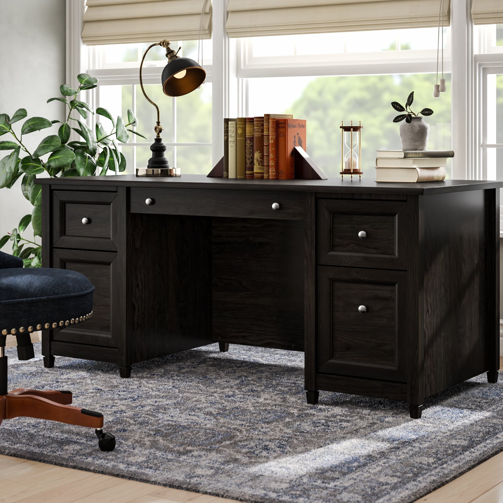Traditional Desk with Lockable Drawers