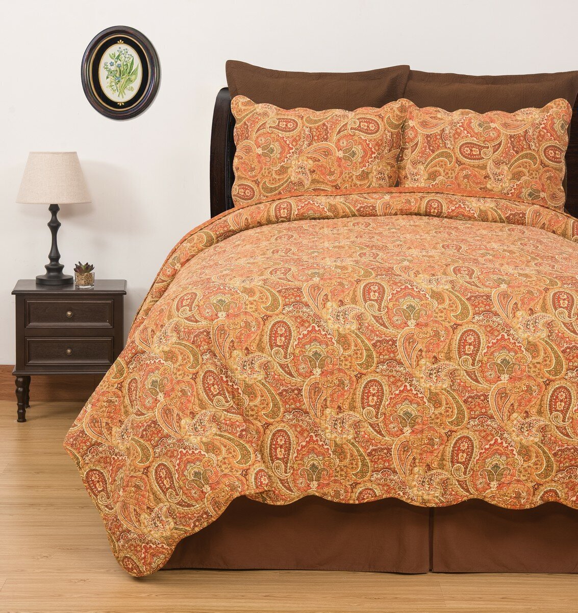 Traditional Orange Paisley Bedding