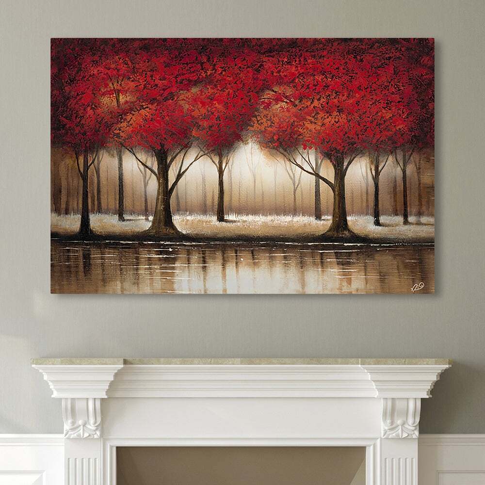Traditional Red Trees Painting