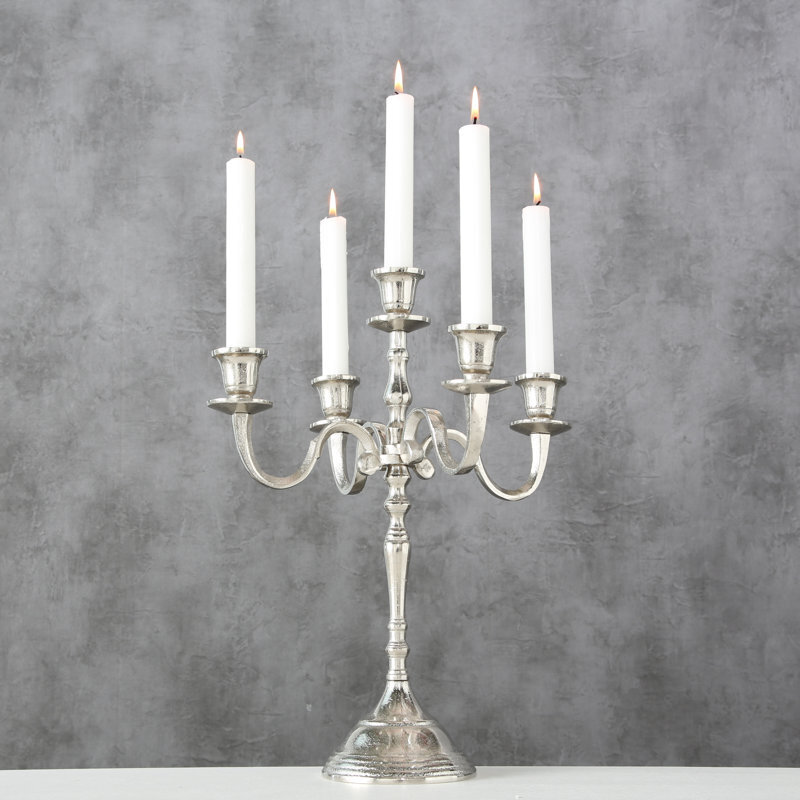Traditional Silver Taper Candle Candelabra