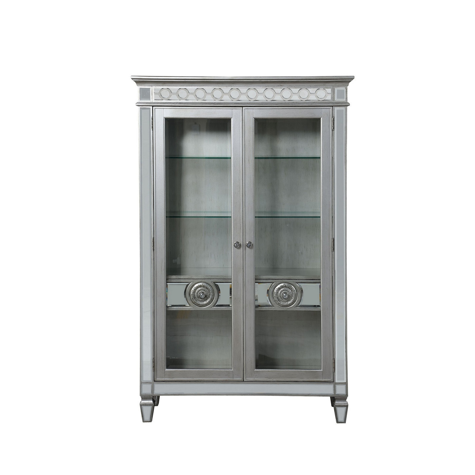 Traditional Style Silver China Cabinet