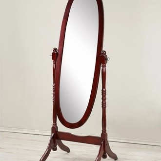 Large Round Wood Mirror - Foter