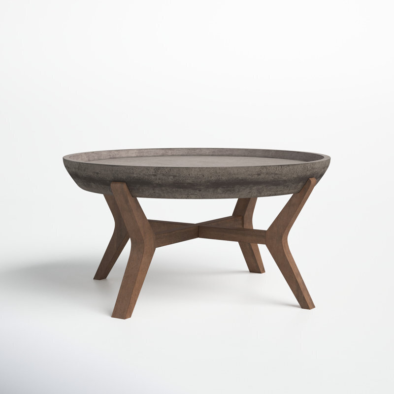 Tray Style Stone Coffee Table Round