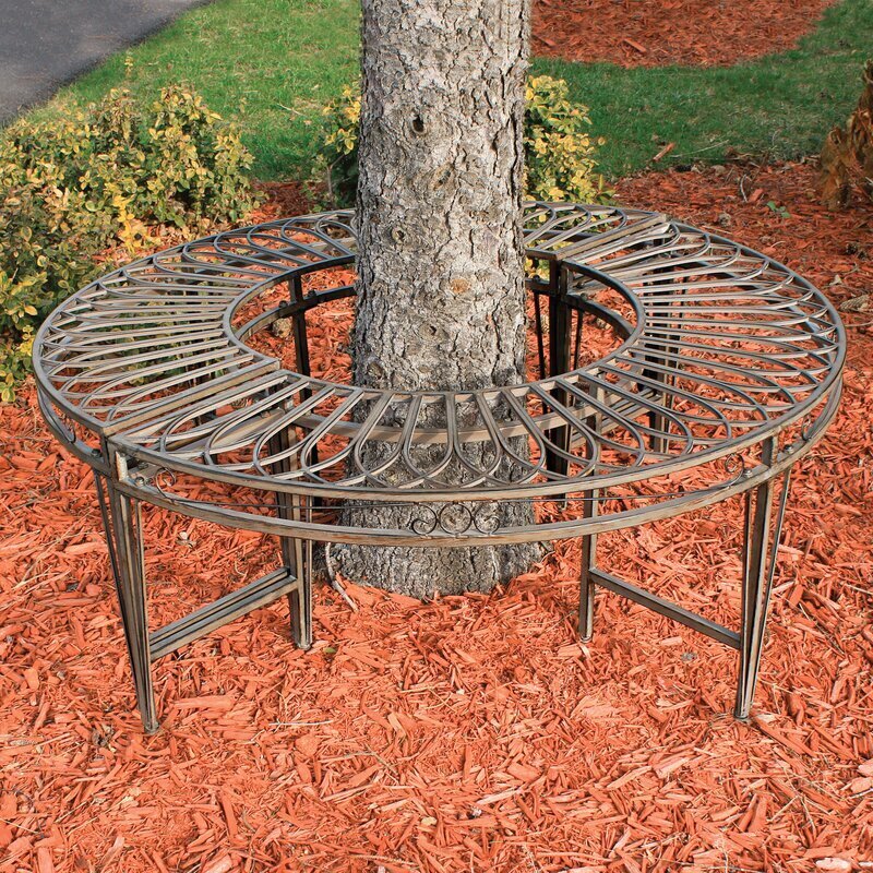 Tree bench with gothic style elements