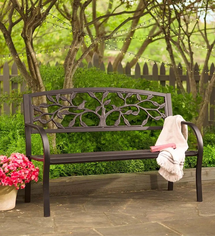 Tree of Life Iron Garden Bench