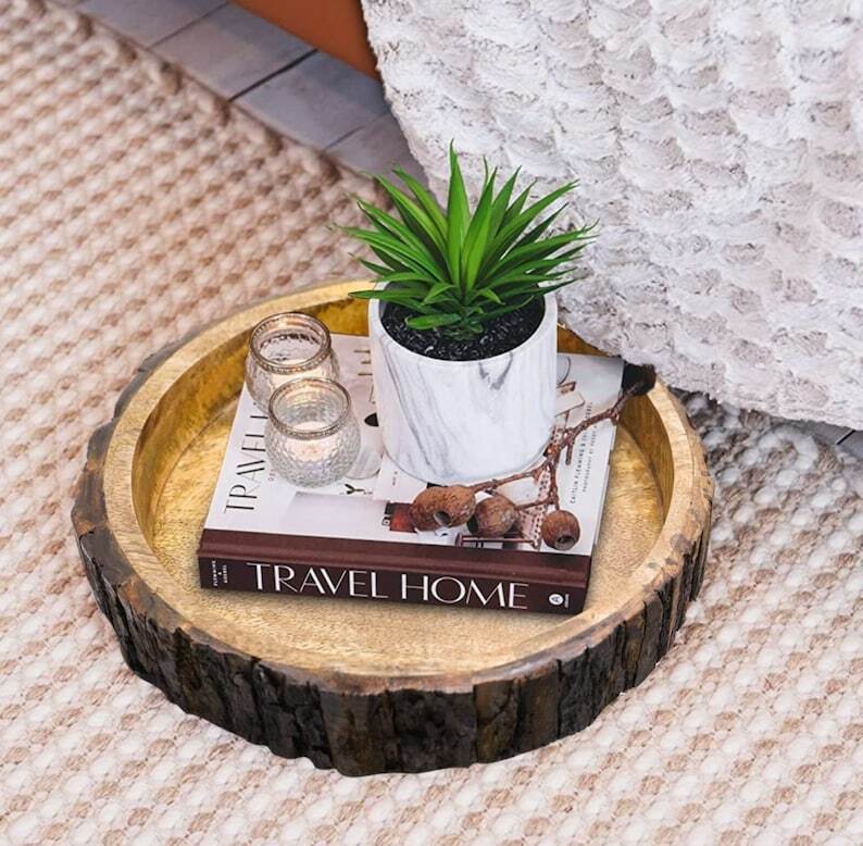 Tree Trunk Style Wooden Tray