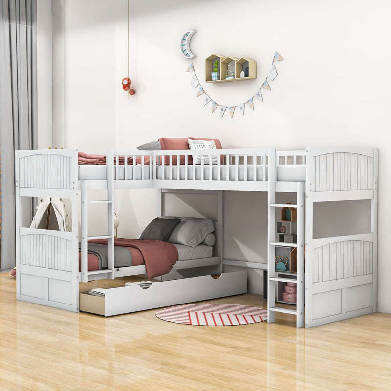 Triple Bunk Beds For Kids With Play Area