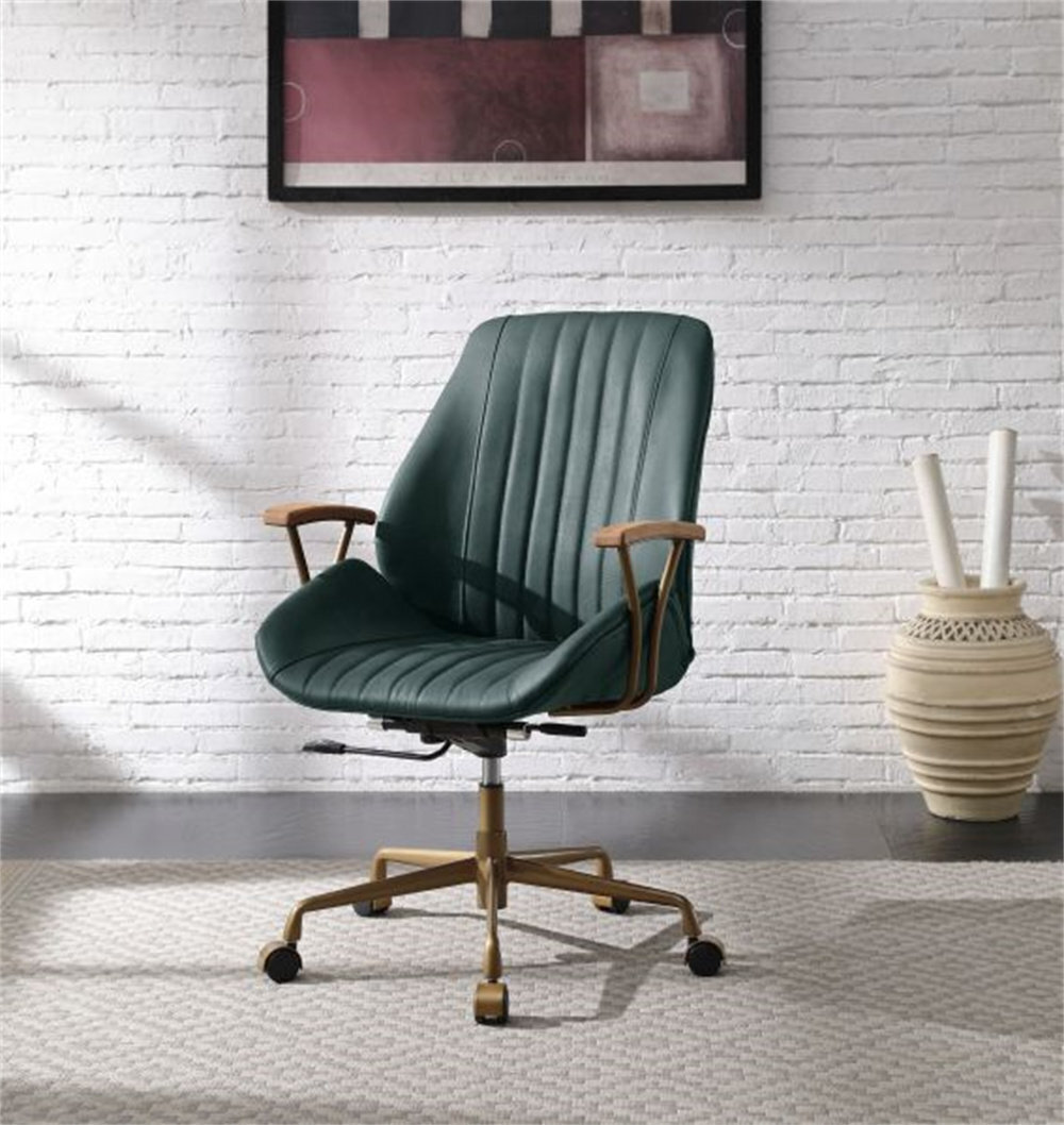Tufted green executive office chair