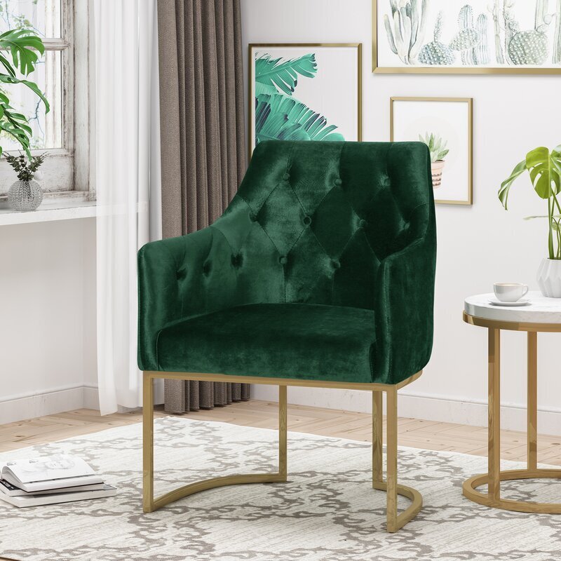 Tufted Green Velvet Chair