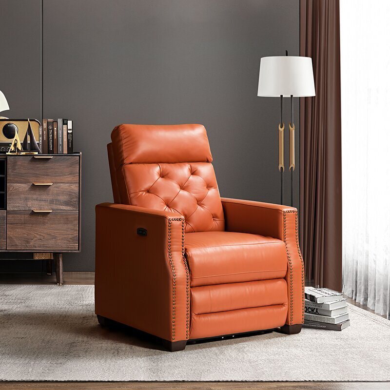 Tufted Modern Leather Recliner