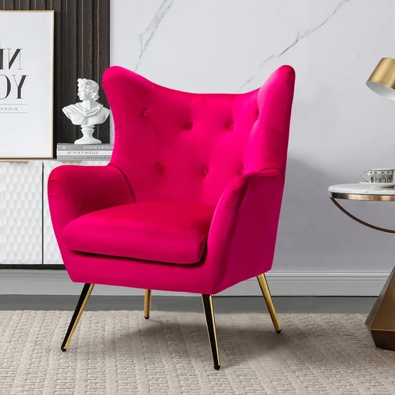 Tufted small wingback chair