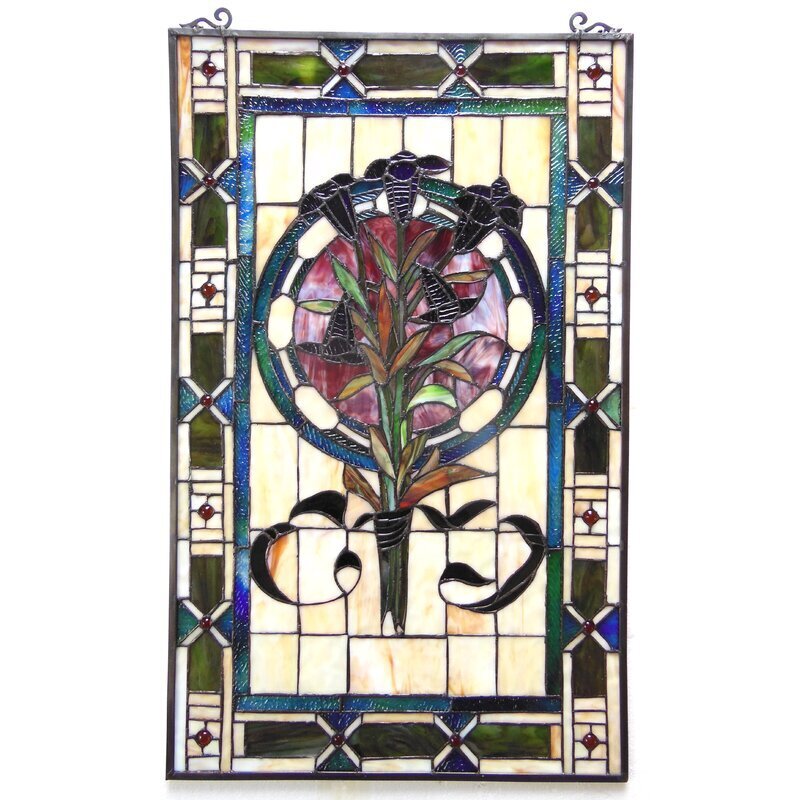 Tulip Edwardian Stained Glass Panel