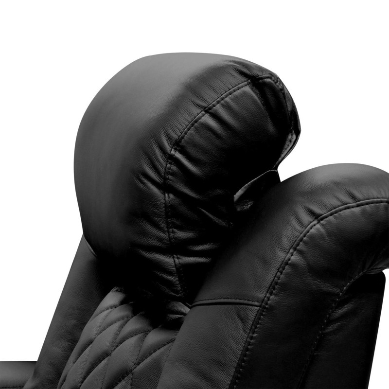 Tuscany 68.25'' Wide Genuine Leather Power Recliner Home Theater Seating with Cup Holder